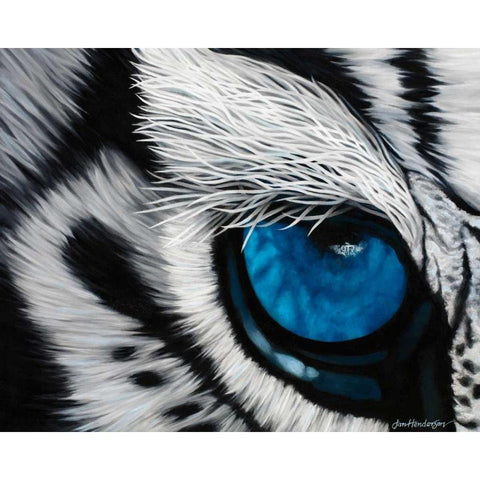 Tiger Eye White Modern Wood Framed Art Print by Henderson, Jan