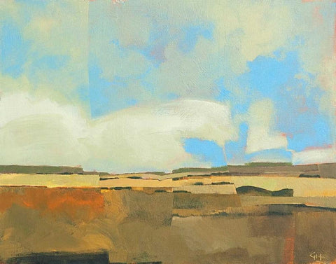 October Sky White Modern Wood Framed Art Print with Double Matting by Hargreaves, Greg