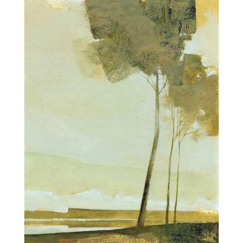 Three Trees White Modern Wood Framed Art Print by Hargreaves, Greg