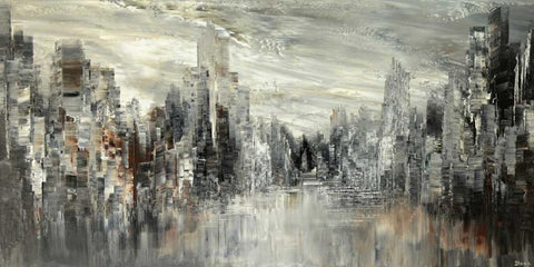 City of the Century White Modern Wood Framed Art Print with Double Matting by Iliina, Tatiana