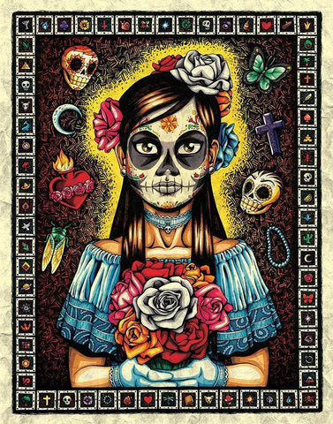 Muerta Black Ornate Wood Framed Art Print with Double Matting by Ivins, Nicholas