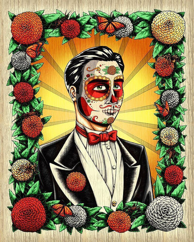 Muerto Groom Black Ornate Wood Framed Art Print with Double Matting by Ivins, Nicholas