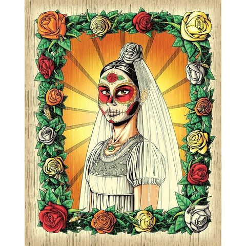 Muerta Bride Gold Ornate Wood Framed Art Print with Double Matting by Ivins, Nicholas