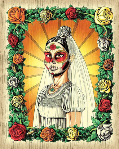 Muerta Bride Black Ornate Wood Framed Art Print with Double Matting by Ivins, Nicholas