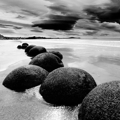 Enigmatic Shore Black Ornate Wood Framed Art Print with Double Matting by PhotoINC Studio