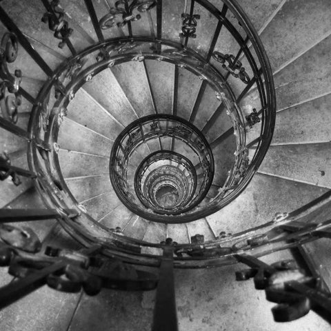 Spiral Staircase No. 2 White Modern Wood Framed Art Print by PhotoINC Studio