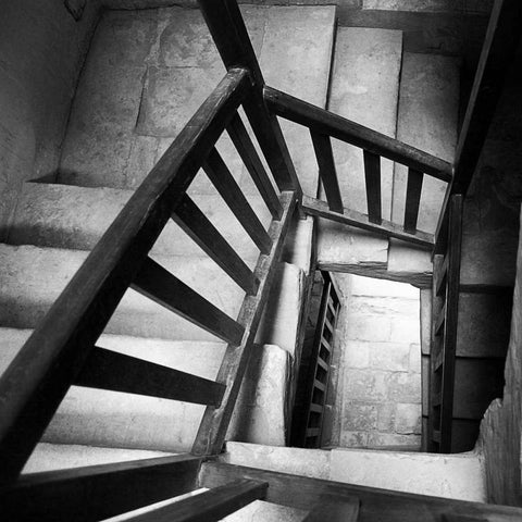 Spiral Staircase No. 7 Black Modern Wood Framed Art Print by PhotoINC Studio