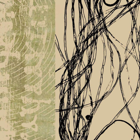 Fibers 2 Black Ornate Wood Framed Art Print with Double Matting by GraphINC