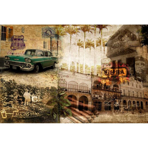 Cuba Gold Ornate Wood Framed Art Print with Double Matting by GraphINC