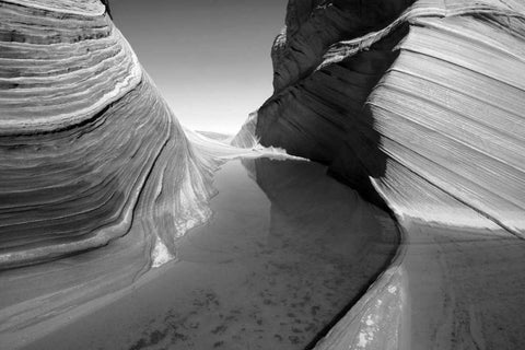 Sandstone Formation White Modern Wood Framed Art Print with Double Matting by PhotoINC Studio