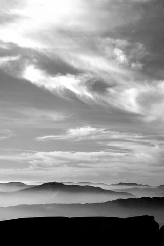 Black and White Sky Black Ornate Wood Framed Art Print with Double Matting by PhotoINC Studio