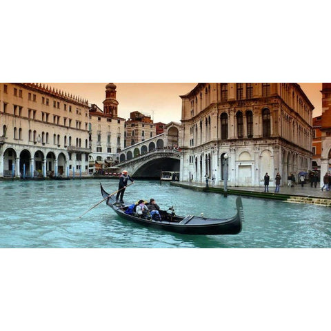 Venice Gold Ornate Wood Framed Art Print with Double Matting by PhotoINC Studio