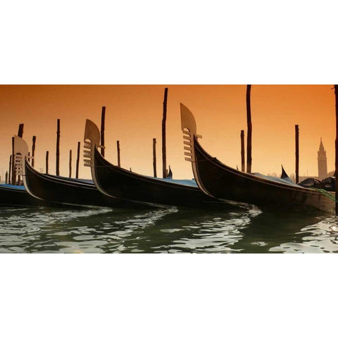 Gondola Black Modern Wood Framed Art Print by PhotoINC Studio