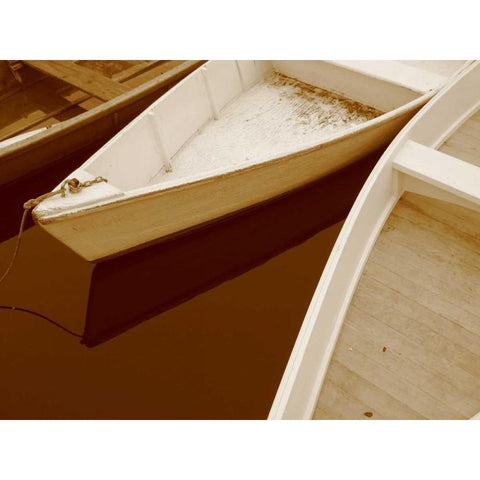 Boats Black Modern Wood Framed Art Print with Double Matting by PhotoINC Studio