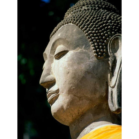 Buddha Black Modern Wood Framed Art Print with Double Matting by PhotoINC Studio