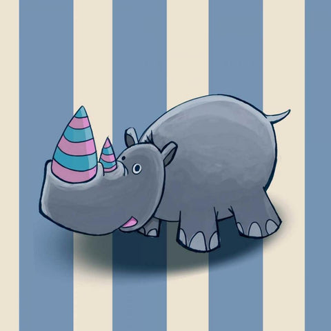 Rhino White Modern Wood Framed Art Print with Double Matting by GraphINC