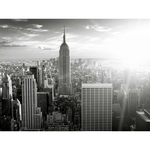 New York Black Modern Wood Framed Art Print with Double Matting by PhotoINC Studio