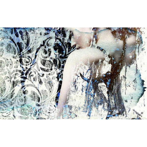 Mystery Girl Gold Ornate Wood Framed Art Print with Double Matting by GraphINC