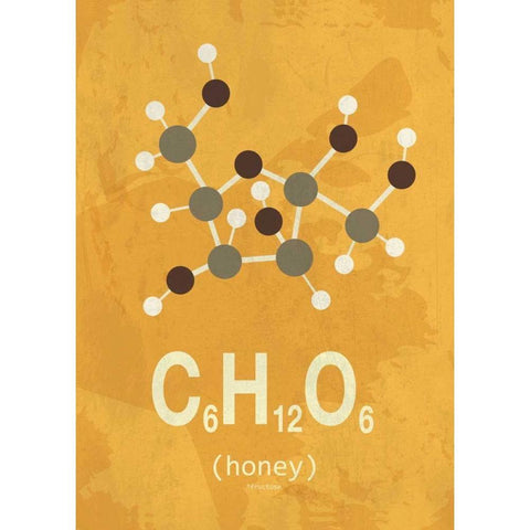 Molecule Honey White Modern Wood Framed Art Print by TypeLike