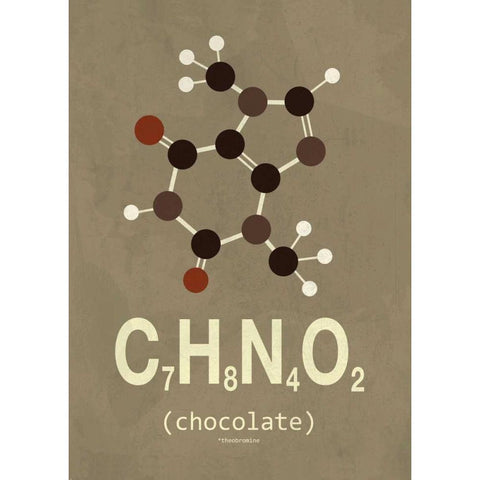 Molecule Chocolate White Modern Wood Framed Art Print by TypeLike