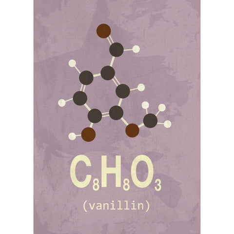 Molecule Vanilin Gold Ornate Wood Framed Art Print with Double Matting by TypeLike