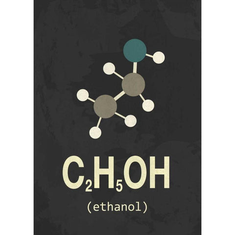 Molecule Ethanol White Modern Wood Framed Art Print by TypeLike