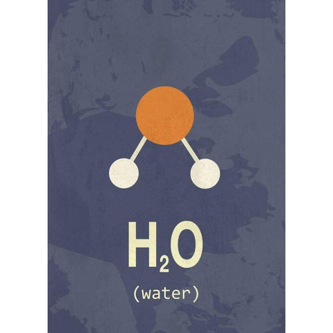 Molecule Water White Modern Wood Framed Art Print by TypeLike