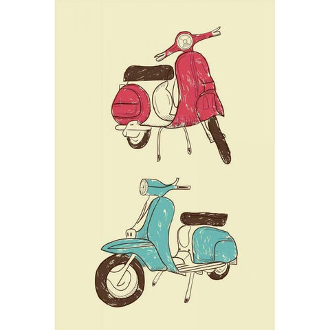 Scooter II Gold Ornate Wood Framed Art Print with Double Matting by GraphINC