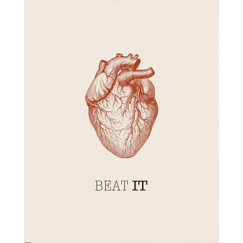 Beat It White Modern Wood Framed Art Print by GraphINC