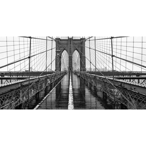 Brooklyn Bridge Gold Ornate Wood Framed Art Print with Double Matting by PhotoINC Studio