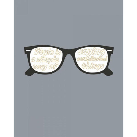 Glasses Black Modern Wood Framed Art Print with Double Matting by GraphINC