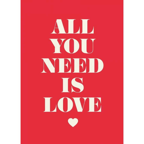 All You Need Is Love Black Modern Wood Framed Art Print with Double Matting by GraphINC