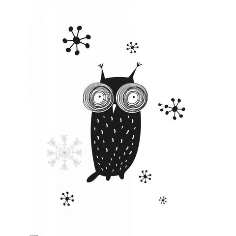 Owl I Black Modern Wood Framed Art Print by GraphINC