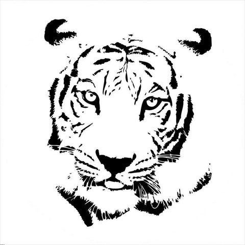 Tiger White Modern Wood Framed Art Print by GraphINC