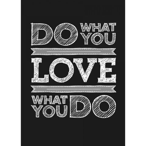 Do What You Love Black Modern Wood Framed Art Print with Double Matting by GraphINC