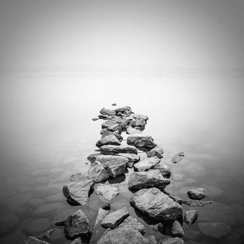 Piled rocks Black Modern Wood Framed Art Print by PhotoINC Studio