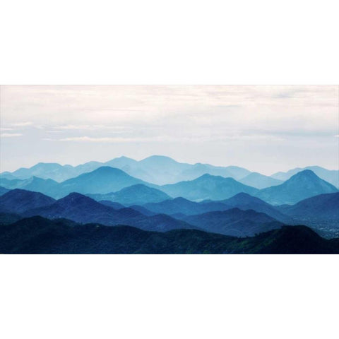Blue Mountains White Modern Wood Framed Art Print by PhotoINC Studio