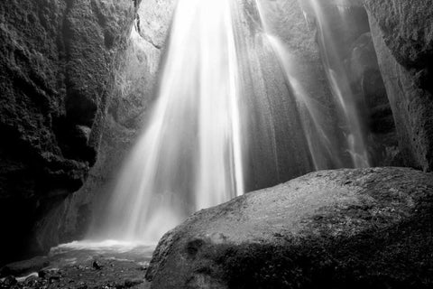 Waterfall White Modern Wood Framed Art Print with Double Matting by PhotoINC Studio