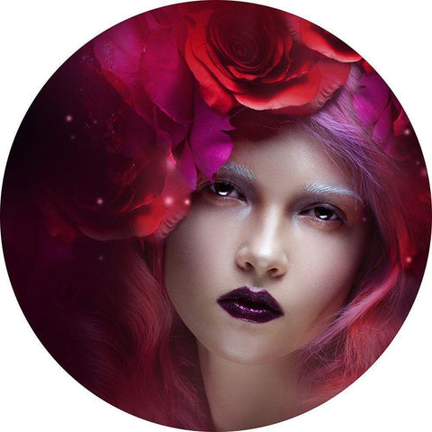 Flower Girl Black Modern Wood Framed Art Print by Incado