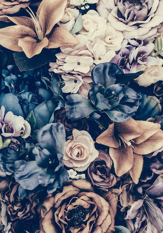 Flower Cluster Black Ornate Wood Framed Art Print with Double Matting by Incado