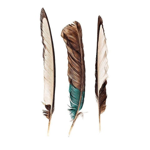 Three Feathers White Modern Wood Framed Art Print by Incado