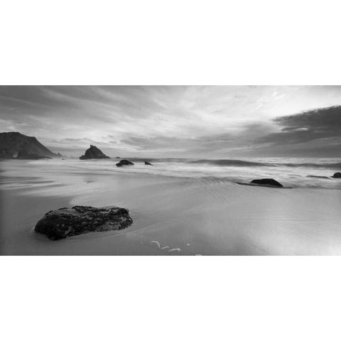 Beachview Black Modern Wood Framed Art Print with Double Matting by PhotoINC Studio