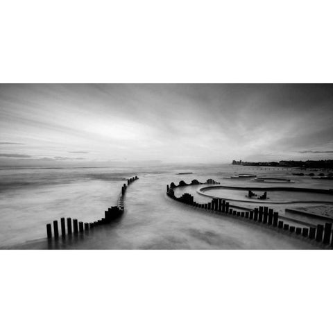 Mist White Modern Wood Framed Art Print by PhotoINC Studio