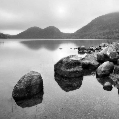 Silent Lake Black Modern Wood Framed Art Print by PhotoINC Studio
