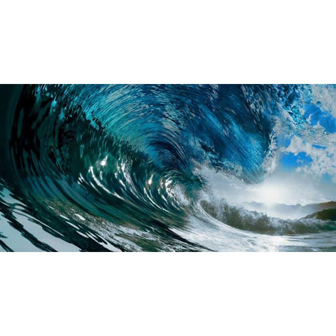 The Wave Gold Ornate Wood Framed Art Print with Double Matting by PhotoINC Studio