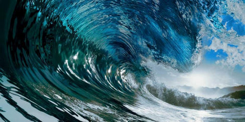 The Wave Black Ornate Wood Framed Art Print with Double Matting by PhotoINC Studio