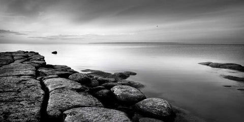 Rocks White Modern Wood Framed Art Print with Double Matting by PhotoINC Studio