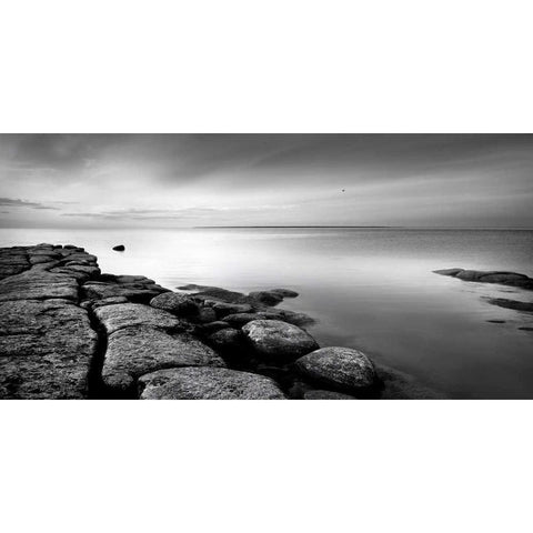 Rocks Black Modern Wood Framed Art Print by PhotoINC Studio