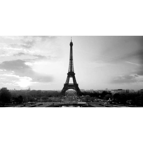 The Eiffel Tower Black Modern Wood Framed Art Print by PhotoINC Studio