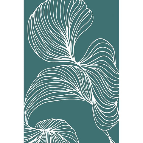 Freeform Leaves I White Modern Wood Framed Art Print by Incado